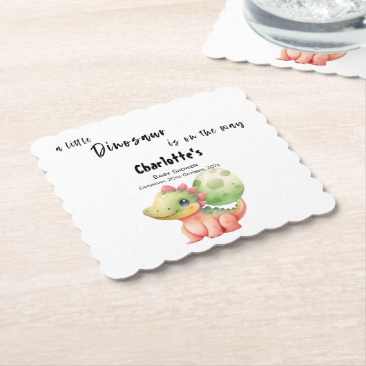 Ein kleiner Dinosaurier ist auf dem Weg zur Babydu Untersetzer (angewinkelt)