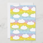 Ein kleiner Drache ist auf dem Weg Baby Girl Dusch Einladung (Rückseite)