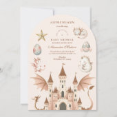 Ein kleiner Drache ist auf dem Weg Babydusche Einladung (Vorderseite)