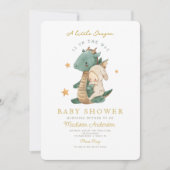 Ein kleiner Drache ist auf dem Weg Babydusche Einladung (Vorderseite)