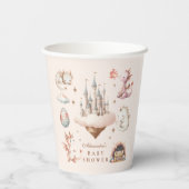 Ein kleiner Drache ist auf dem Weg Babydusche Pappbecher (Rückseite)