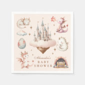 Ein kleiner Drache ist auf dem Weg Babydusche Serviette (Vorderseite)