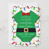 Ein kleiner Elf ist unterwegs! Weihnachtsdusche Einladung (Vorderseite)