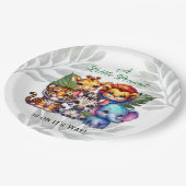 Ein kleiner Erdnuss ist auf dem Weg | Babydusche Pappteller (Schrägansicht)