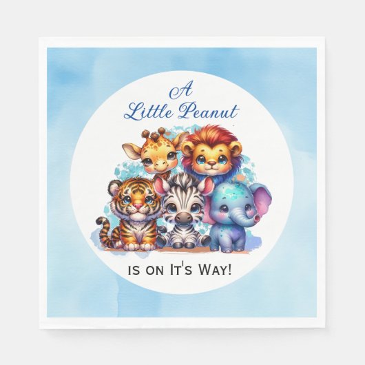Ein kleiner Erdnuss ist auf dem Weg | Babydusche Serviette (Vorderseite)