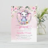 Ein kleiner Erdnusselefant, weich pastellfarben, r Einladung (Stehend Vorderseite)