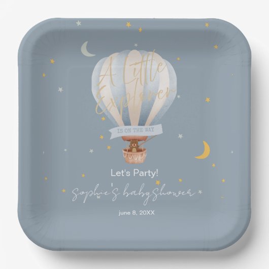 Ein kleiner Explorer Heißluftballon Custom Pappteller (Vorderseite)