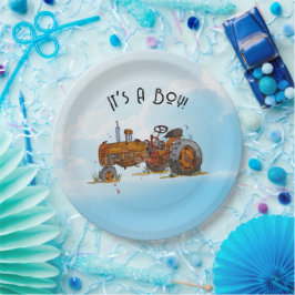 Ein kleiner Fahrer ist unterwegs Pappteller