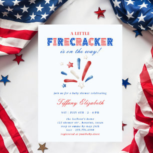 Ein kleiner Firecracker 4. Juli Baby Dusche Einladung