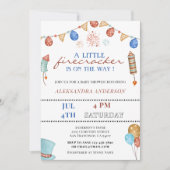 Ein kleiner Firecracker auf dem Weg zur Baby-Dusch Einladung (Vorderseite)