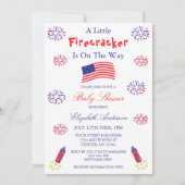 Ein kleiner Firecracker ist auf dem Weg zur Babydu Einladung (Vorderseite)