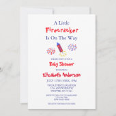 Ein kleiner Firecracker ist auf dem Weg zur Babydu Einladung (Vorderseite)