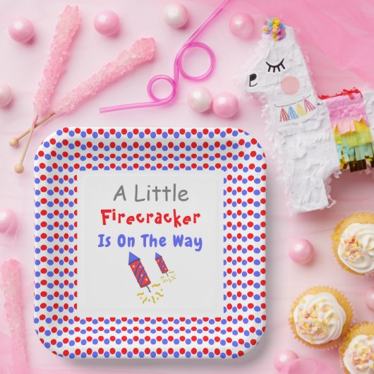 Ein kleiner Firecracker ist unterwegs Pappteller (Party)