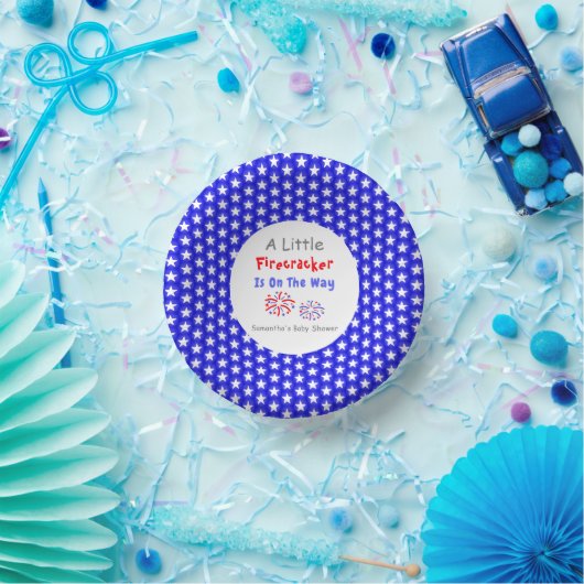 Ein kleiner Firecracker ist unterwegs Pappteller (Party)