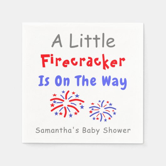 Ein kleiner Firecracker ist unterwegs Serviette (Vorderseite)