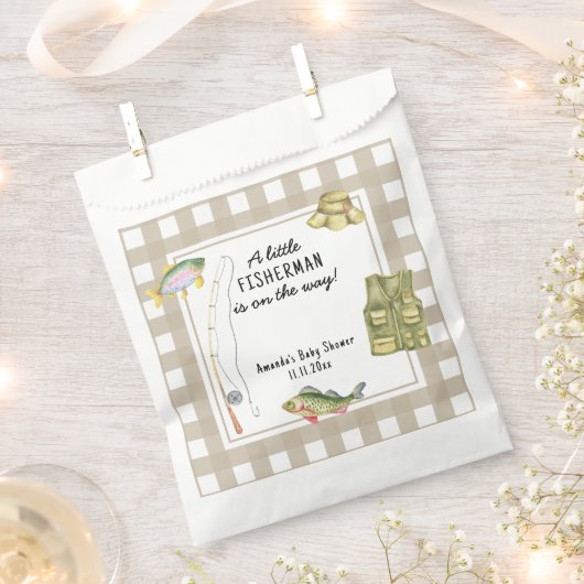 Ein kleiner Fischer ist auf dem Weg Baby Dusche Geschenktütchen (Ausgeschnitten)