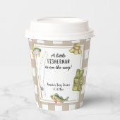 Ein kleiner Fischer ist auf dem Weg Baby Dusche Pappbecher (Vorderseite)
