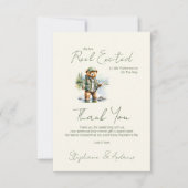 Ein kleiner Fischer ist unterwegs mit einer Babydu Dankeskarte (Vorderseite)