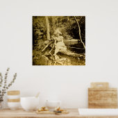 Ein kleiner Fischfang - Vintages Klischee Poster (Küche)