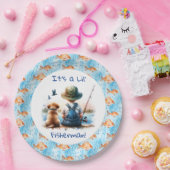 Ein kleiner Fisherman | Babydusche für niedliche J Pappteller (Party)