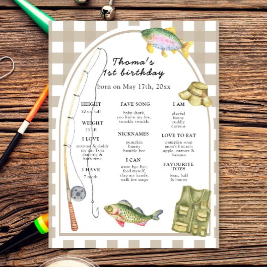 Ein kleiner Fisherman First Birthday Milestone Poster