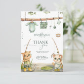 Ein kleiner Fisherman fühlt sich wie in einer Kind Dankeskarte (Stehend Vorderseite)