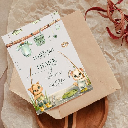 Ein kleiner Fisherman fühlt sich wie in einer Kind Dankeskarte