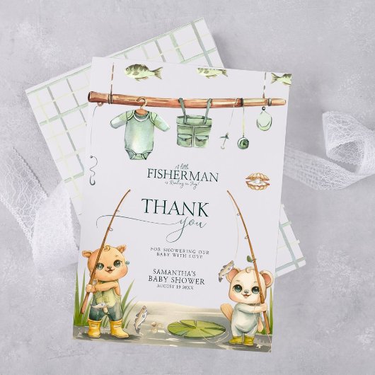 Ein kleiner Fisherman fühlt sich wie in einer Kind Dankeskarte