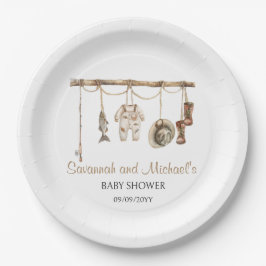 Ein kleiner Fisherman ist auf dem Weg Baby Shower Pappteller