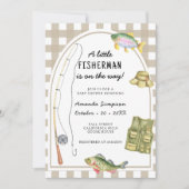 Ein kleiner Fisherman ist auf dem Weg zur Baby-Dus Einladung (Vorderseite)