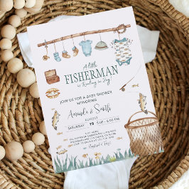 Ein kleiner Fisherman taucht in der Joy Baby Dusch Einladung