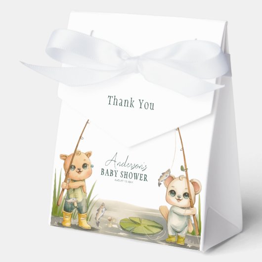 Ein kleiner Fisherman taucht in der Joy Baby Dusch Geschenkschachtel (Vorderseite)