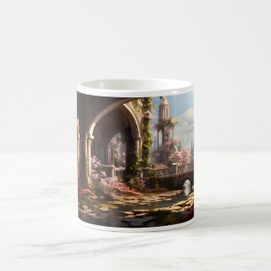 Ein kleiner Fluss in einem abandonierten Gebäude Kaffeetasse