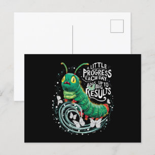 Ein kleiner Fortschritt jeden Tag Hungriger Caterp Postkarte