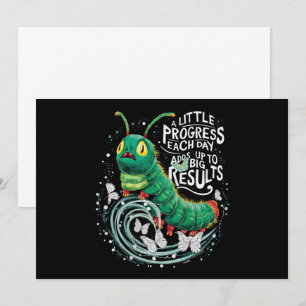 Ein kleiner Fortschritt jeden Tag Hungry Caterpill Einladung