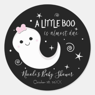 Ein kleiner Geist eines Boo-Mädchens Halloween-Bab Runder Aufkleber
