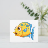 Ein kleiner gelber Fisch Postkarte (Stehend Vorderseite)
