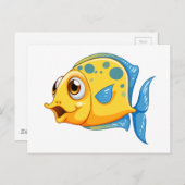 Ein kleiner gelber Fisch Postkarte (Vorne/Hinten)