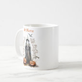Ein kleiner Gnomo-Zauberer: Halloween Personalisie Kaffeetasse (Vorderseite Links)