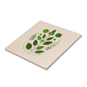 Ein kleiner grüner Vogel und grüne Blätter Fliese (Seite)