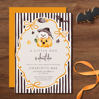 Ein kleiner Gruß ist fast fällig Halloween-Baby-Pa Einladung
