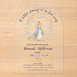 Ein kleiner Hase ist auf dem Weg Babydusche einlad Acryleinladungen