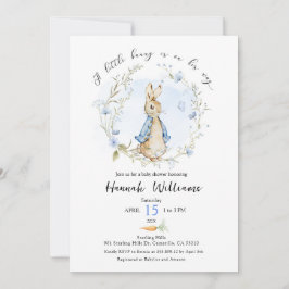 Ein kleiner Hase ist auf dem Weg Babydusche einlad Einladung