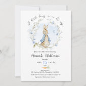 Ein kleiner Hase ist auf dem Weg Babydusche einlad Einladung (Vorderseite)