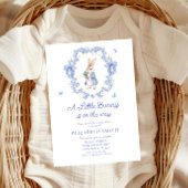 Ein kleiner Hase ist auf dem Weg zur Babydusche Einladung