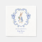 Ein kleiner Hase ist auf dem Weg zur Babydusche Serviette (Vorderseite)