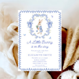 Ein kleiner Hase ist unterwegs mit Baby-Dusche Einladung