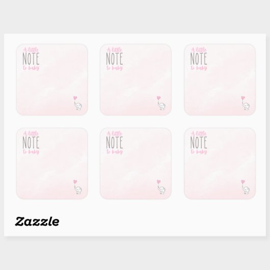 Ein kleiner Hinweis auf Babyaufkleber im Inside Bo Quadratischer Aufkleber (Blatt)