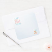 Ein kleiner Hinweis auf Babyaufkleber im Inside Bo Quadratischer Aufkleber (Umschlag)