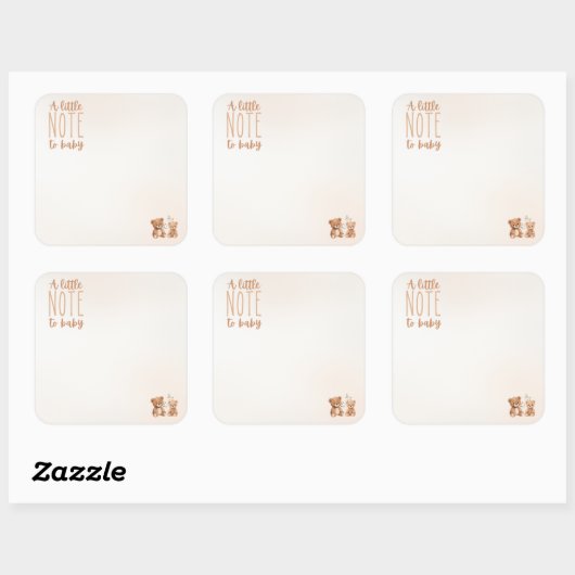 Ein kleiner Hinweis auf Babyaufkleber im Inside Bo Quadratischer Aufkleber (Blatt)